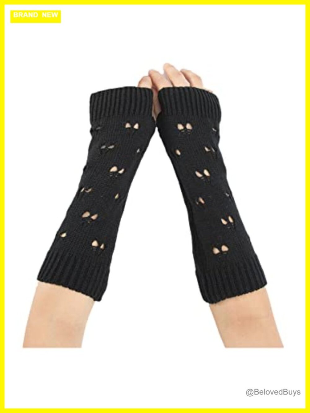 Knit Ripped Gloves Fairy Grunge Arm Warmers Crochet Half Gloves Cosplay